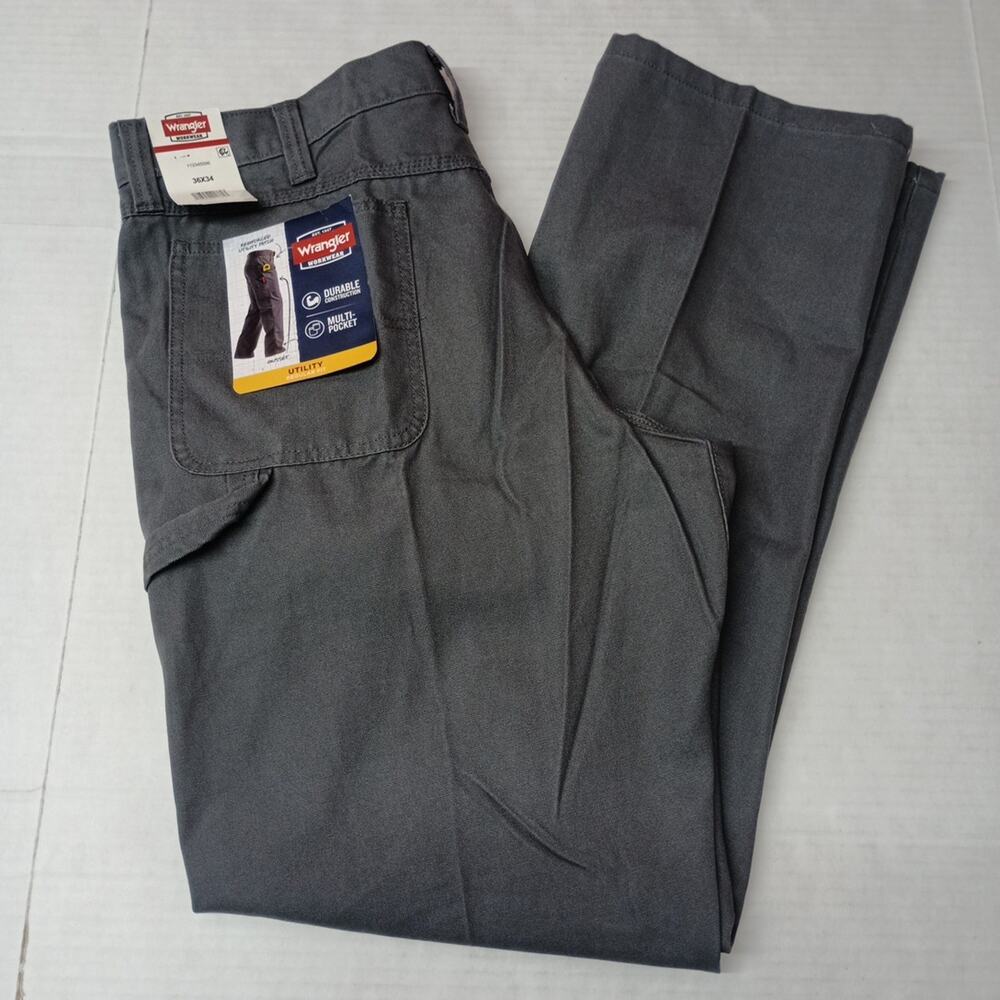 Wrangler Carpenter‎ Utility Pants Mens 36x34 Gray Regular Fit